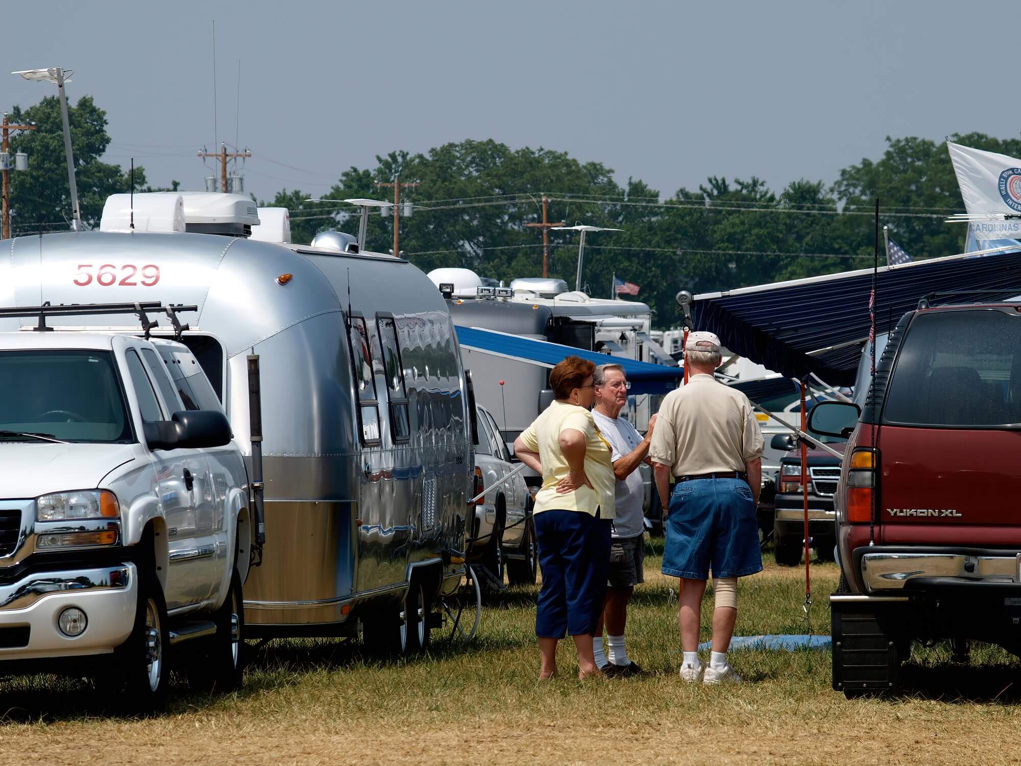 Springfield, MO, USA-June 29, 2005: Hundreds of Airstream trailers, motorhomes, and their owners gathered in Springfield, Missouri in June and July 2005 for the annual Airstream Club International rally. Members connect with acquaintances from past rallies and new ones.