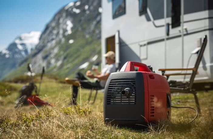 Using Portable Gasoline Inverted Generator While Dry Camping in a Camper Van.