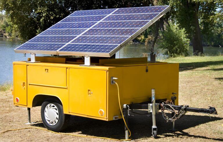 A trailer with solar panel