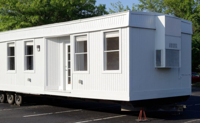 New white manufactured awaiting transportation