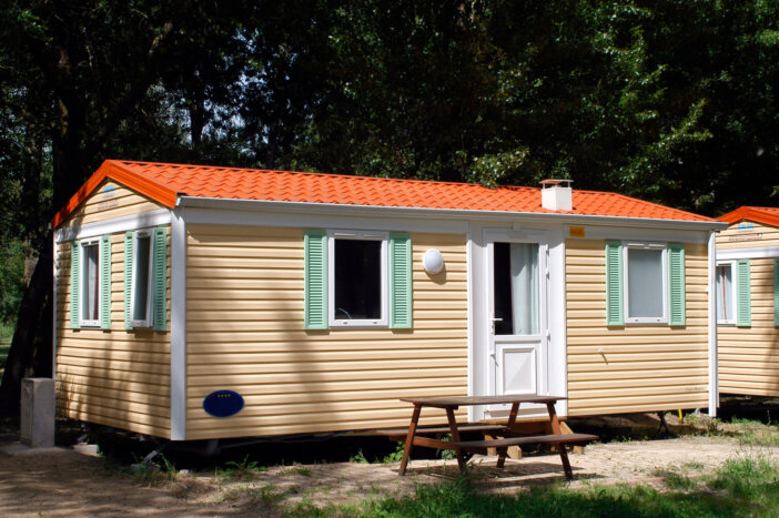 Mobile home holiday in a French campsite in the department of Gard, Cevennes region
