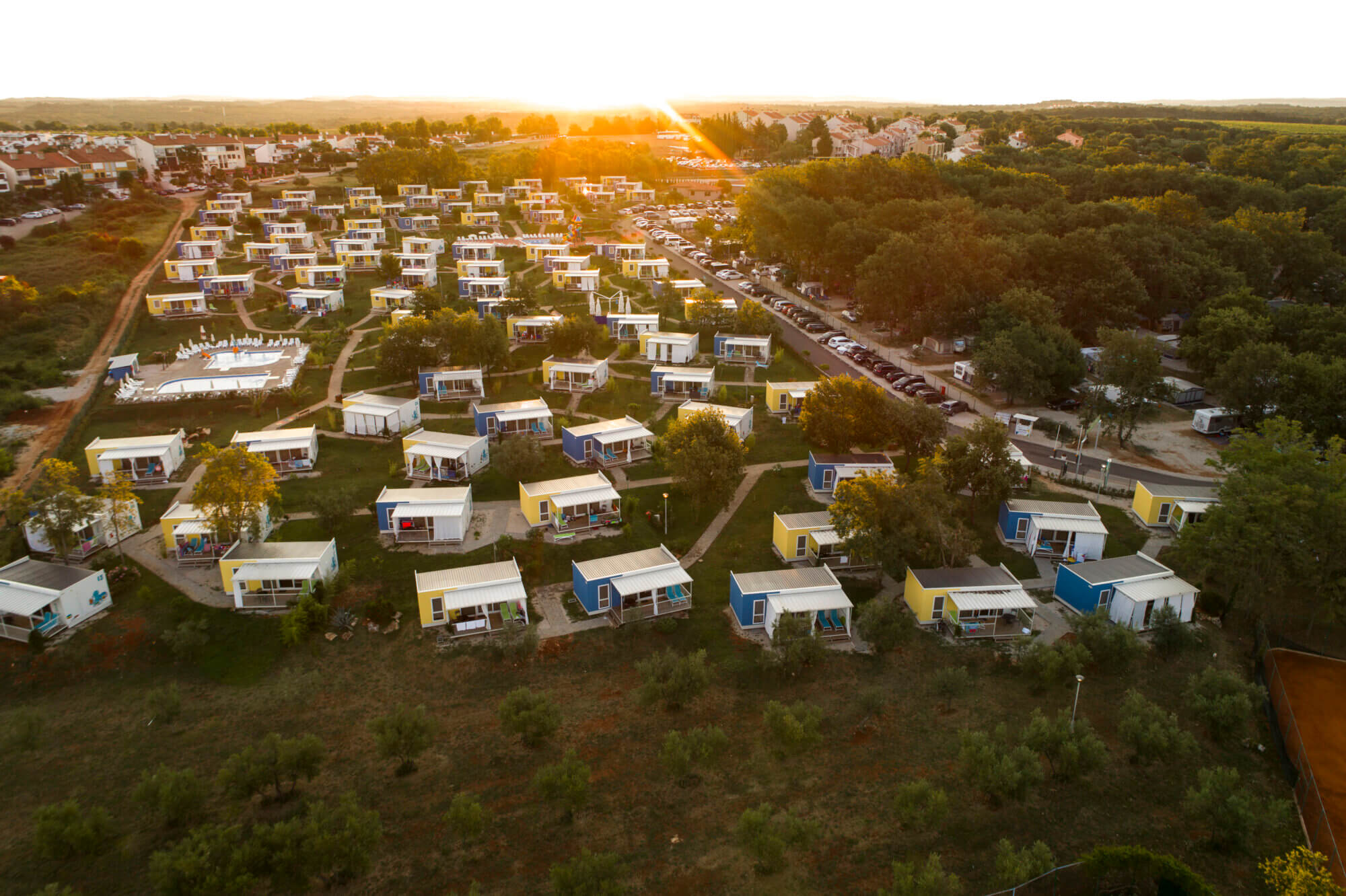 camping in istria with drone photographed