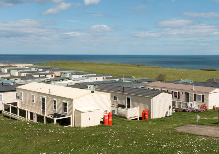 Thornwick Bay, United Kingdom - May 12 2022: Thornwick Bay caravan park, a family holiday park in coastal location near Bridlington, Yorkshire.